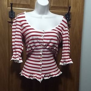Moth Anthropologie sz Med striped cardigan